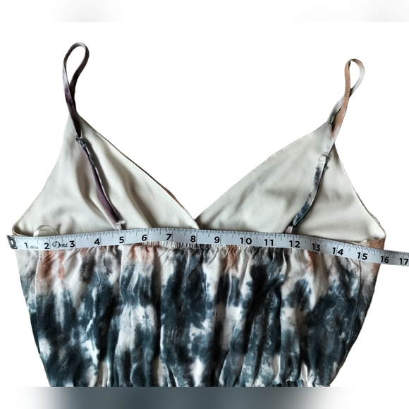 One Clothing tie dye V neck wrap maxi dress purple white dark green size S - Picture 9 of 11